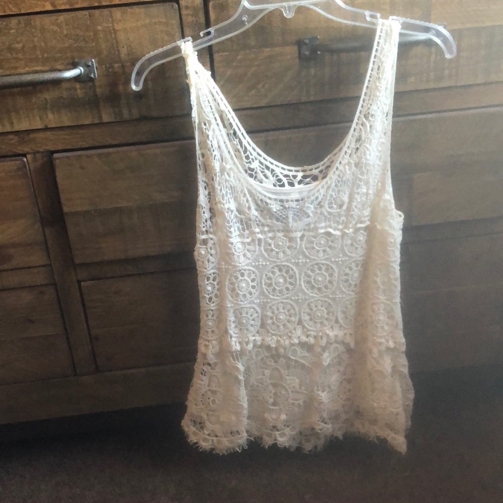 Bar III Crochet style tank top with tank